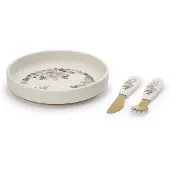 Elodie details Silicone Plate Set - Blue Garden Light - Multi/patterned - Ø 17 CM