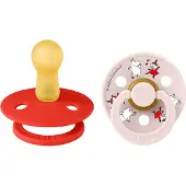 BIBS x Moomin Colour Dancing Tutti 2-pack Lateksi Koko 2, Candy Apple