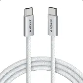 Anker 2.0 USB-C Zolo -kaapeli, PD3.1 240W, punottu, 1,8m, valkoinen