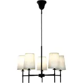 Aneta Lighting Verbier musta/valkoinen 5-osainen kattokruunu