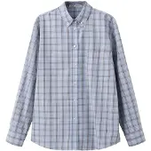 Mango Check Cotton Shirt - Blue - L