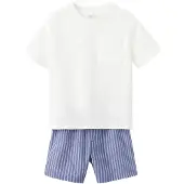 Mango Striped Short Pyjamas - White - 2-3