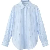 Mango Striped Lyocell Shirt - Blue - XL