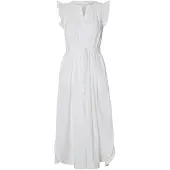Selected Slwblair-Ida Regular Sl Long Dress Noos - White - 34