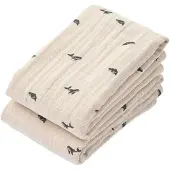 Liewood Lewis muslin froteepyyhe 2-pack 65x65 cm. Mini whale-Sandy