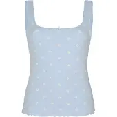 Hunkemoller Singlet Pointelle Lace Print - Blue - S