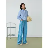 Laagam Roxane Blue Ruched Shirt - Blue - S