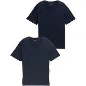 Tom Tailor Double Pack V-Neck Tee - Navy - L