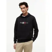 Tommy Hilfiger Collegepaita 'Flag Graphic Drawstring' burgundin punainen / musta / valkoinen