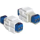 DeLOCK – Keystone Module 2 pin terminalblock > terminalblock white (86323)