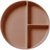 Nuuroo Mingo Divided Silicone Plate - Brown - ONE SIZE
