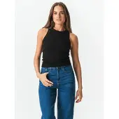 TeeShoppen Toppi ' Ribbed ' musta
