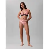 Calvin Klein High Leg Bikini - Coral - S