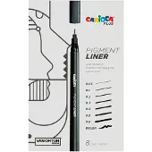 Carioca Plus Pigmentliner 8-Pack - Black - ONE SIZE
