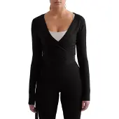 Aim'n Shape Seamless Wrap Long Sleeve - Black - XL