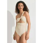 Gina Tricot  - Cutout swimsuit - Uimapuvut - Valkoinen - S - Naiset