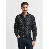 Gant Reg Paisley Printed Twill Shirt - Navy - L