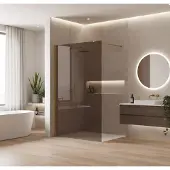 REA Walk-in suihkuseinä Flexi Brown / Brush Copper 140