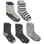 Minymo Sock W. Pattern (5-Pack) - Grey - 19-22