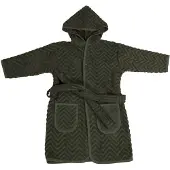 Filibabba Bathrobe - Zigzag Dark Green 1-2 Years - Green - 80-92