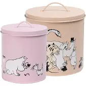 Muumi Sæt Med 2 Blikdåser, Lyserød/Beige - Pink - ONE SIZE