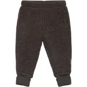 Mikk-Line Vauvan Fleecehousut Merinovilla, Dark Brown Melange, 74