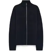 Mads nørgaard Wool Klemens Zip Knit - Navy - M