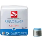 Illy Decaffeinato -kofeiinittomat kahvikapselit iperEspresso-laitteille, 18 kpl.