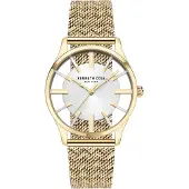 Kenneth Cole Kello - - KCWLG2124003 - Kvartsi - Ruostumaton teräs - Milanese mesh Kulta