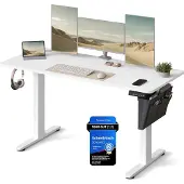 Songmics Sähköisesti korkeussäädettävä työpöytä, 60 x 140 x (72-120) cm, valkoinen