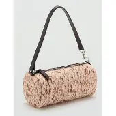 Mango Cow Leather Shoulder Bag - White - ONE SIZE