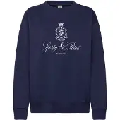 Sporty & Rich Vendome Embroidered Crewneck - Navy - XL