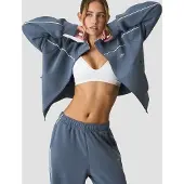 ICANIWILL Contrast Zip Jacket Misty Blue