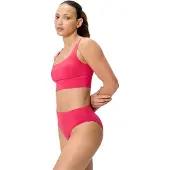 Speedo Solid Cheeky High Waist Bikini Bottom - Pink - XXL