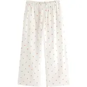 Lindex Trousers Pyjama Seersucker - White - M