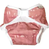 Imse Vimse Diaper Cover, S 4-8 Kg, Rusty Pink Teddy - White - S 4-8KG