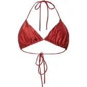 Pieces Pckin Bikini Shiny Bra - Red - L