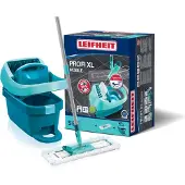 Leifheit Setti Lavea Solua Säilytyssäikka Lavea Essoreur Rullilla Leifheit Profi XL Mobile 55096, Lattia Moppia 360 Mikro Duo -kannalla.