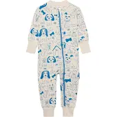 Geggamoja Bamboo Two Way Zip Pyjamas - Cream - 50/56
