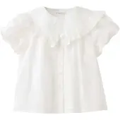 Mango Ruffled Cotton Blouse - White - 2-3