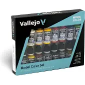 Vallejo 70.149, musta, Sininen, Messinki, Ruskea, Kulta, Vihreä, Harmaa, Punainen, Valkoinen, Akryylimaali, Nestemäinen, 272 ml, 16 kpl |