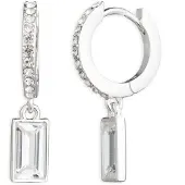 Ralph Lauren Pe 14Mm Huggie W Cz Drop - Rhd/Cry - Silver - ONE SIZE 2.5 cm