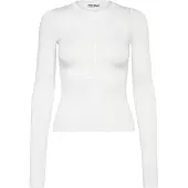 Weekday Slim Long-Sleeved Henley Top - White - S