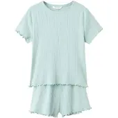 Mango Short Ribbed Pyjama - Green - 7-8