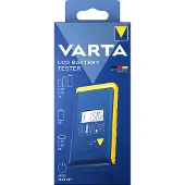 Varta LCD Battery Tester, 9v, AA, AAA, C, D, Alkali, Litiumioni (Li-Ion), Nikkelimetallihybridi (NiMH), Sininen, Keltainen (00893101111)
