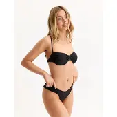 Drop of Mindfulness Swim Ruched Bikini Top - Black - XS