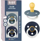 BIBS Colour Glow Tutti 2-pack Lateksi Koko 1, Petrol/Deep Space