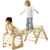 ClassicWorld Wooden Climbing Set Foldable - 5-in-1