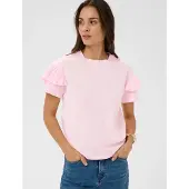 Kaffe Kaerin Flounce T-Shirt - Pink - XXL