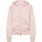 Weekday Cinched Cotton Zip Hoodie - Pink - S
